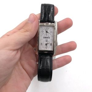 🆕 NWB Chico's Black leather Square Faced Watch